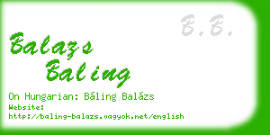 balazs baling business card