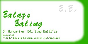 balazs baling business card